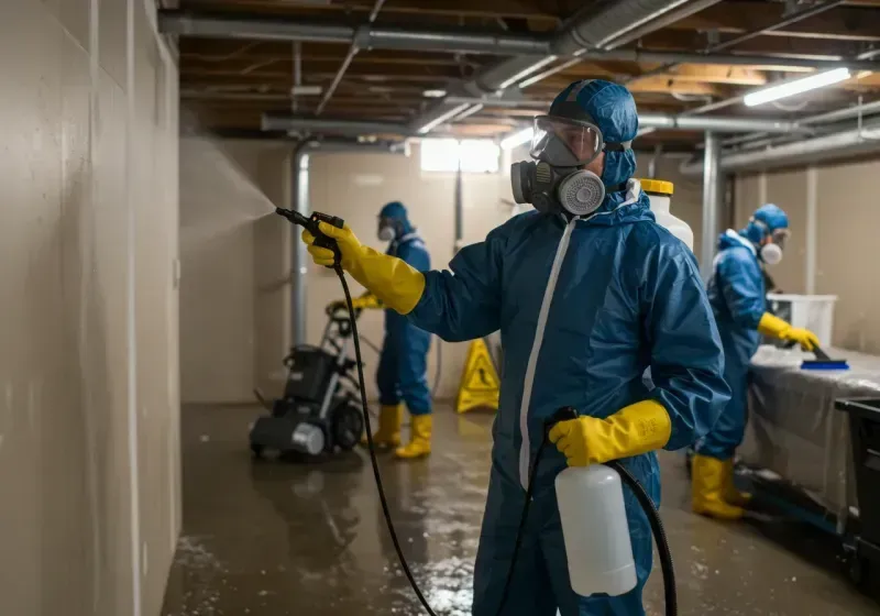 Basement Sanitization and Antimicrobial Treatment process in Fox Lake, IL