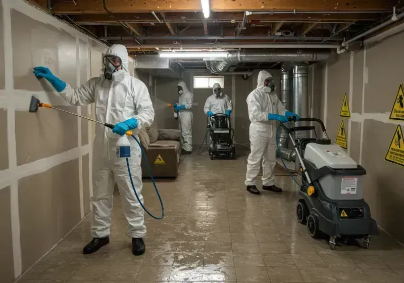 Basement Moisture Removal and Structural Drying process in Fox Lake, IL